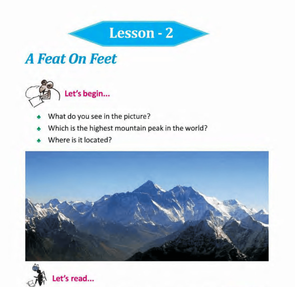 Class 5 English Lesson 2: A Feat on Feet