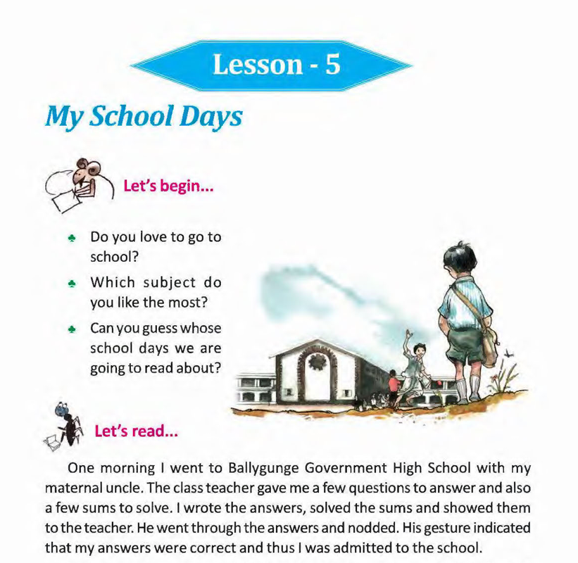 Class 5 English Lesson 5 My school days butterfly