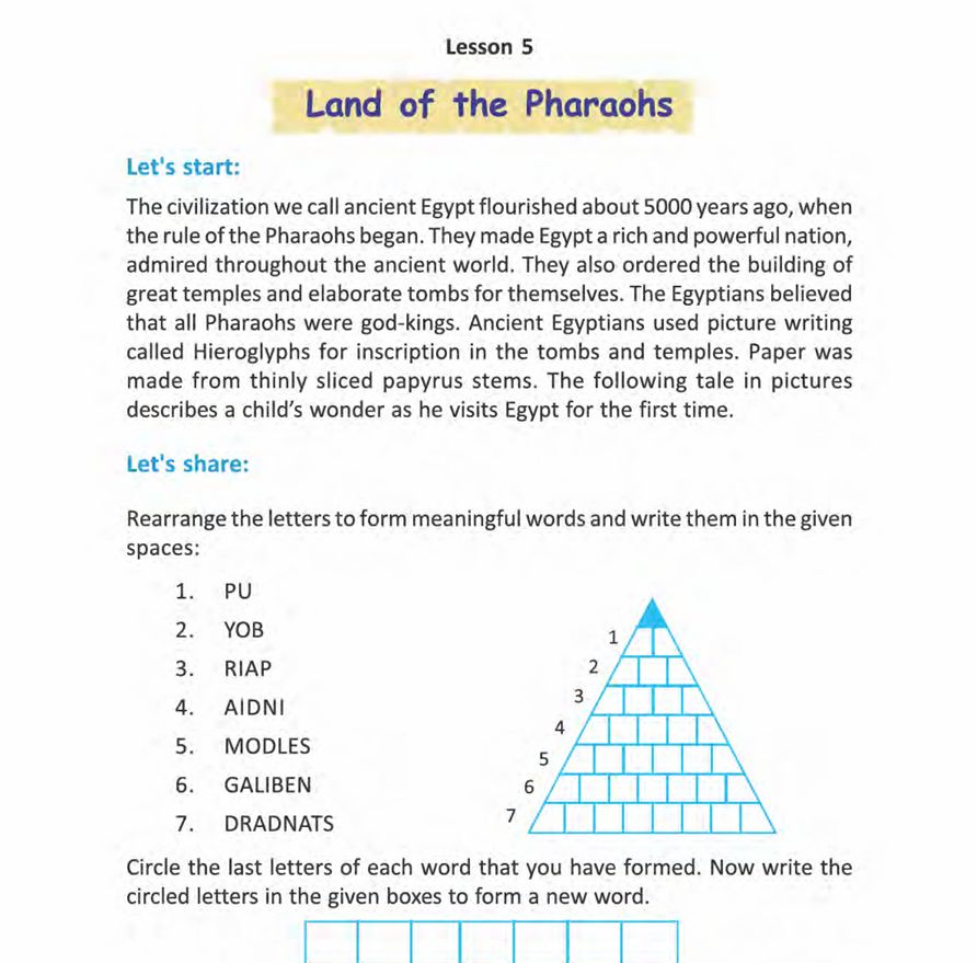 Land of The Pharaohs Class 6 Question Answer Solved