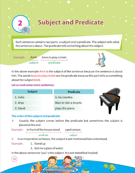 Class 5 English Grammar—subject and predicate