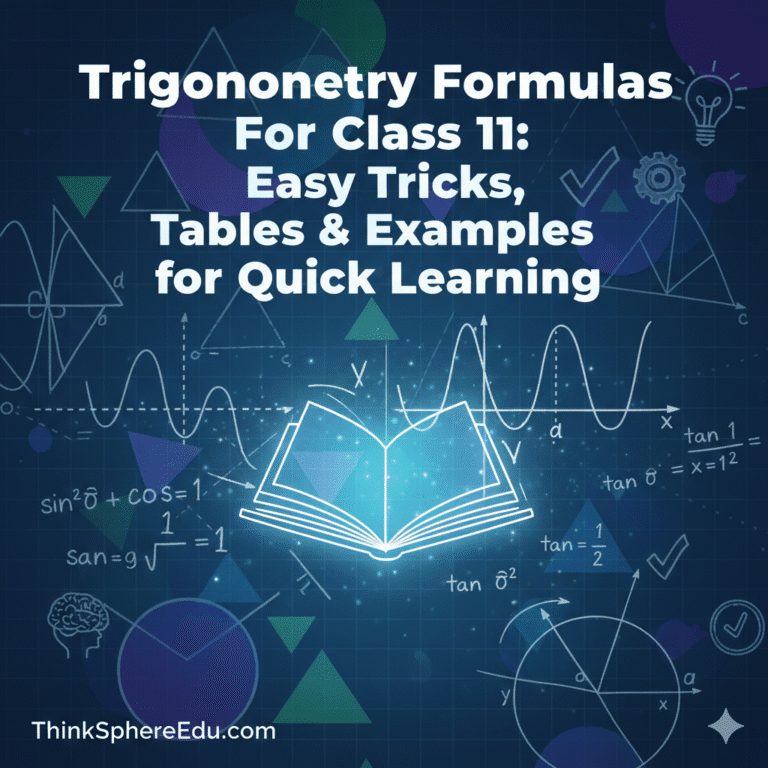 Trigonometry Formulas For Class 11: Easy Tricks, Tables & Examples for ...