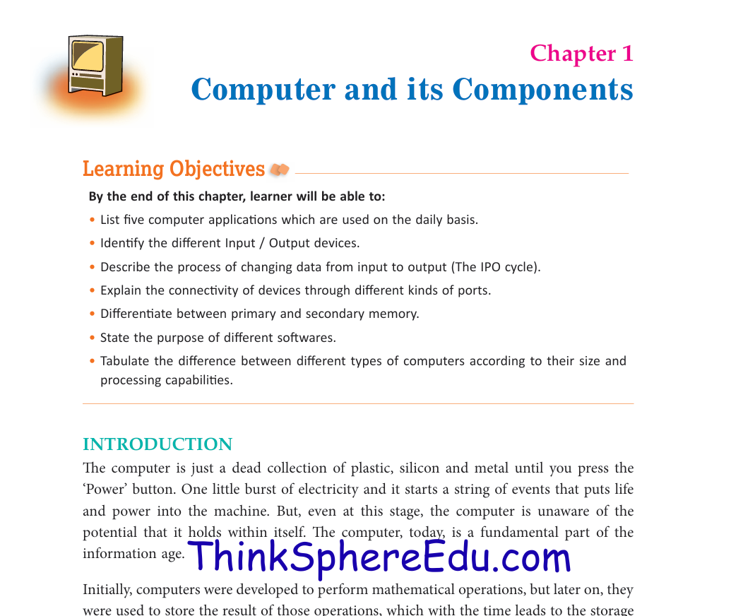 Computer and its Components class 10