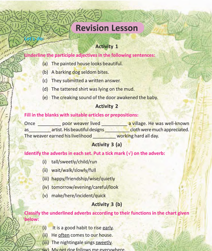 Class 8 English Revision Lesson Solutions Updated (2025-26)