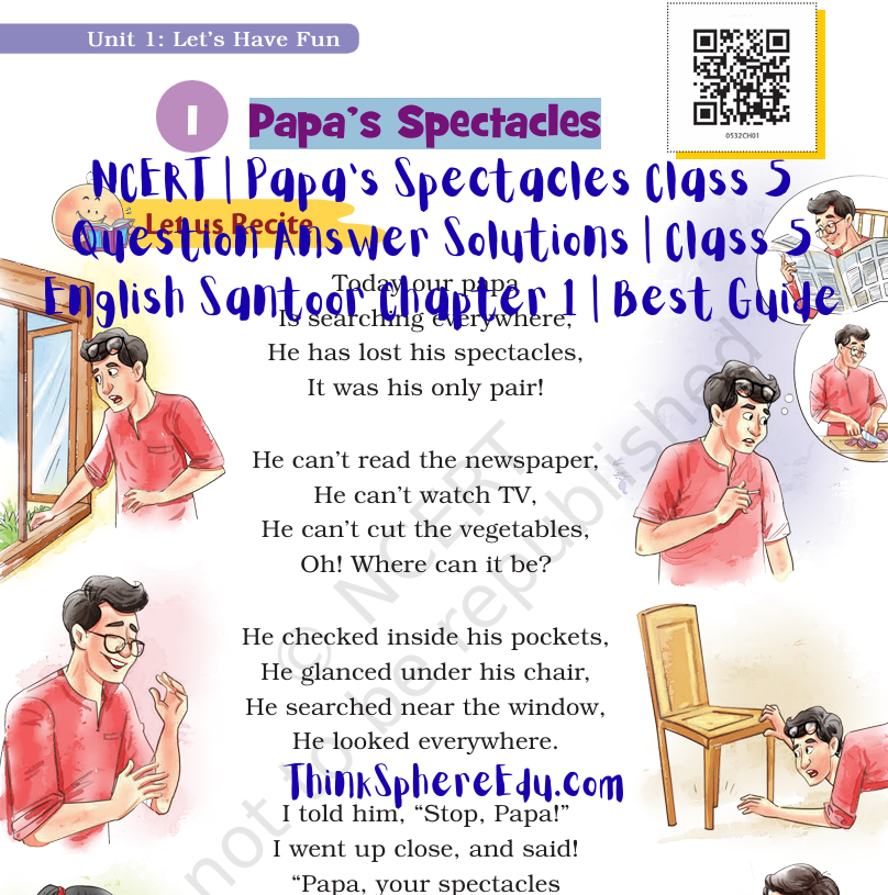 Papa's Spectacles Class 5 Question Answer Solutions