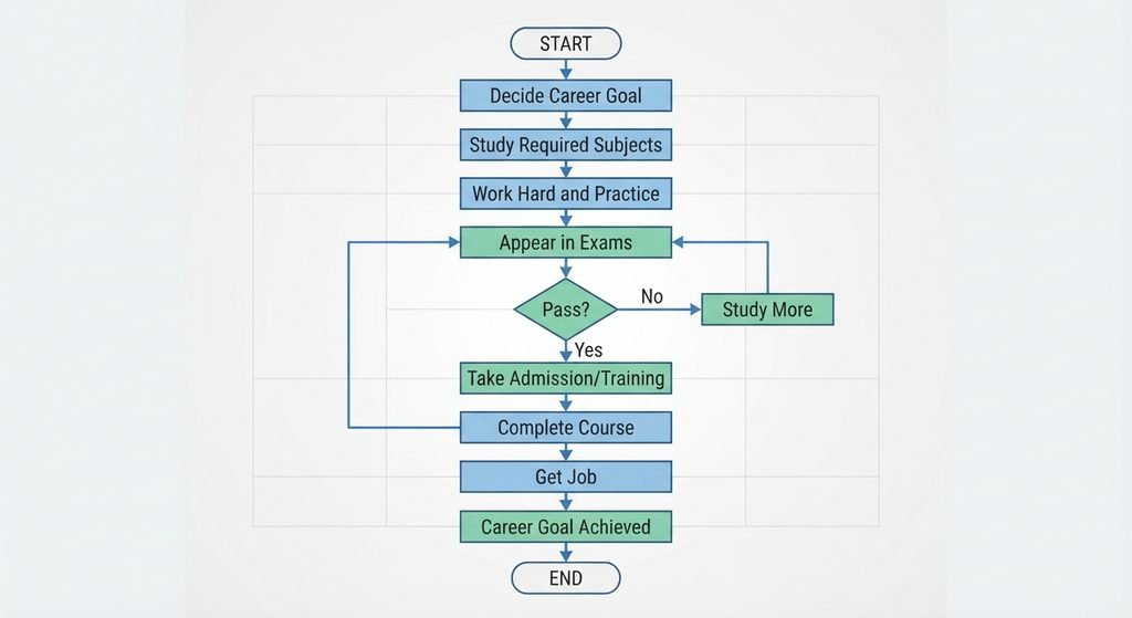 flowchart that represents the attainment of your career goal