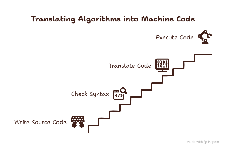 Translating Algorithm into Machine Code - Computer Science Class 11 Notes